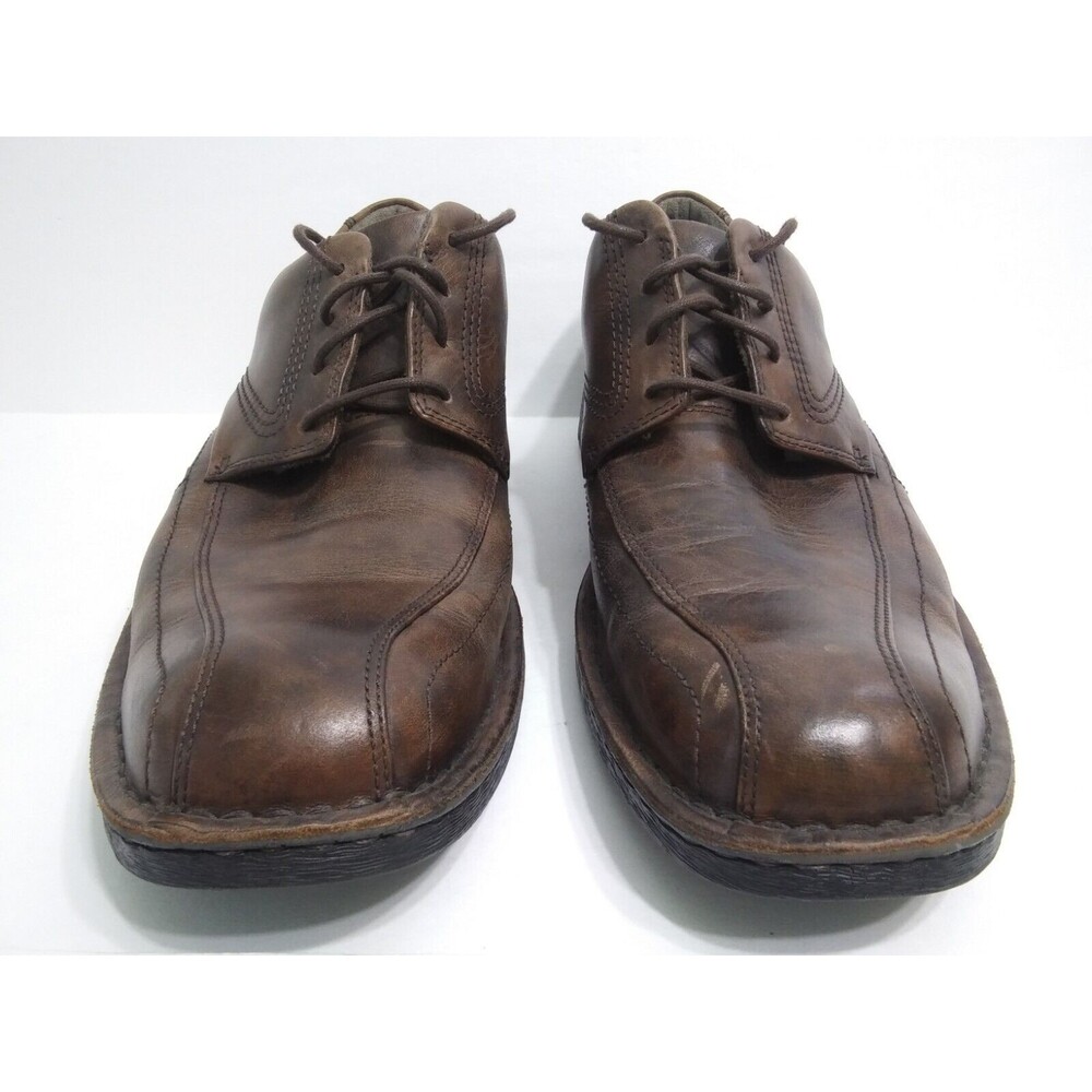 Clarks Men's Size 10.5 Booker Brown Antique Leather Distressed Oxfords Lace Up - Picture 6 of 11